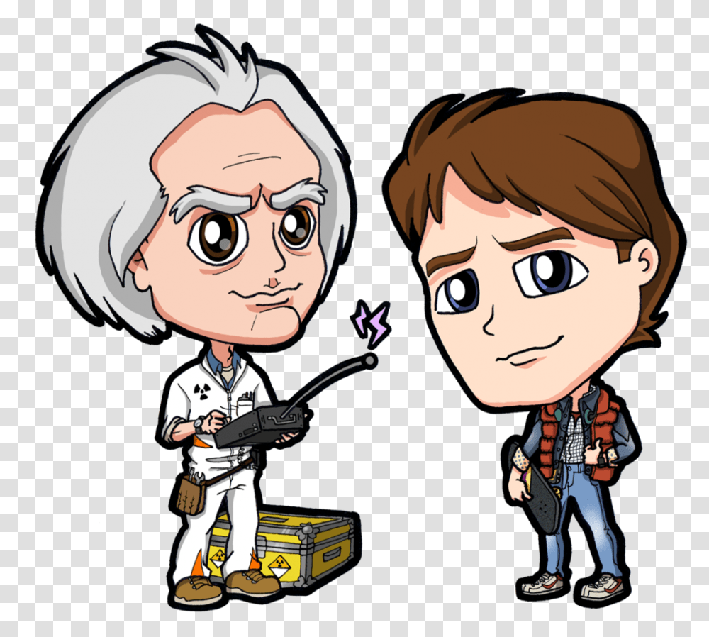Back To The Future Doc Brown Marty Mcfly, Comics, Book, Person, Human Transparent Png