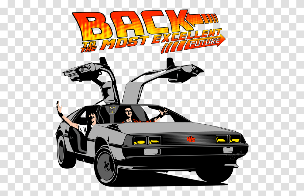 Back To The Future Kids T Shirt, Car, Vehicle, Transportation, Person Transparent Png