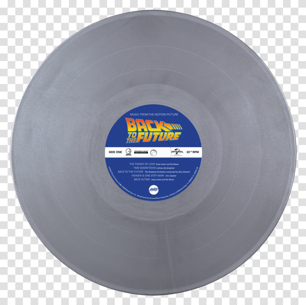 Back To The Future Music From The Motion Picture Lp Back To The Future Vinyl Record, Tape, Label, Text, Saucer Transparent Png