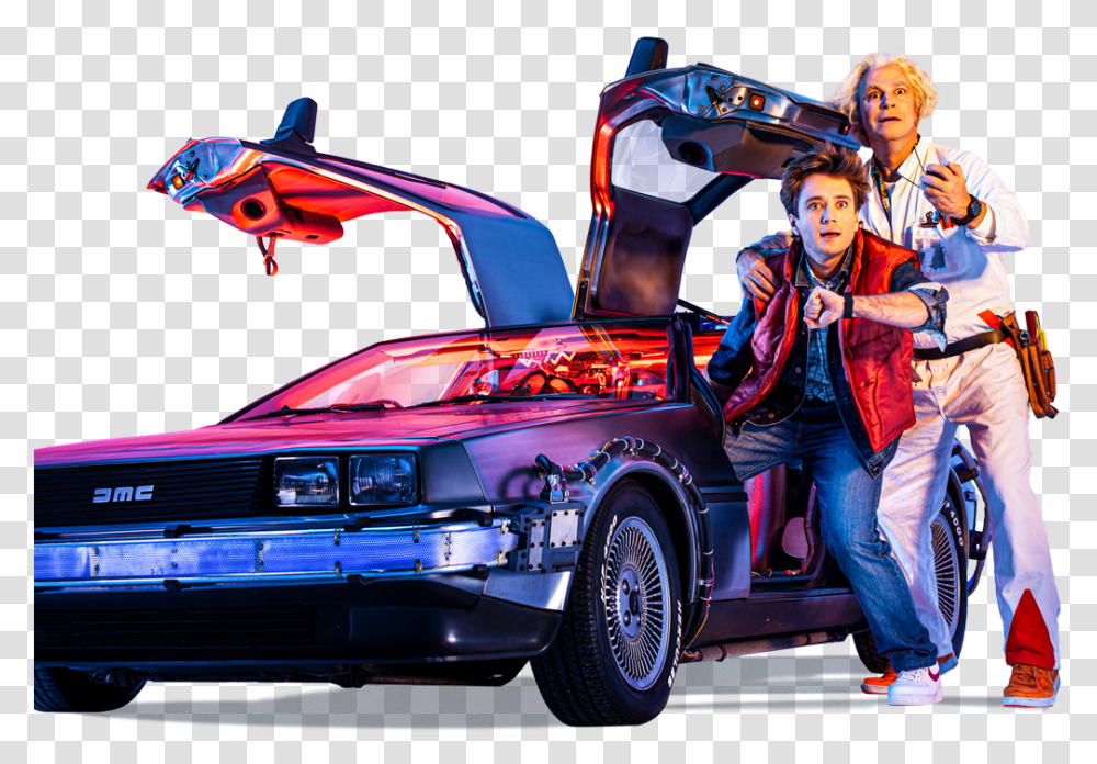 Back To The Future Musical Official Website Home Back To The Future The Musical London, Person, Tire, Wheel, Machine Transparent Png