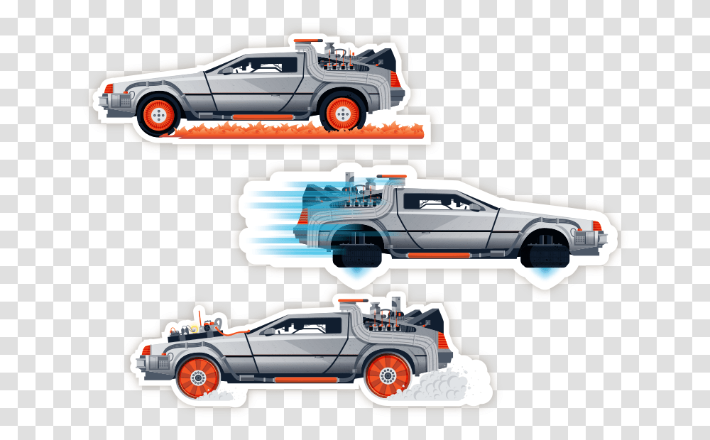 Back To The Future Sticker Delorean, Car, Vehicle, Transportation, Truck Transparent Png