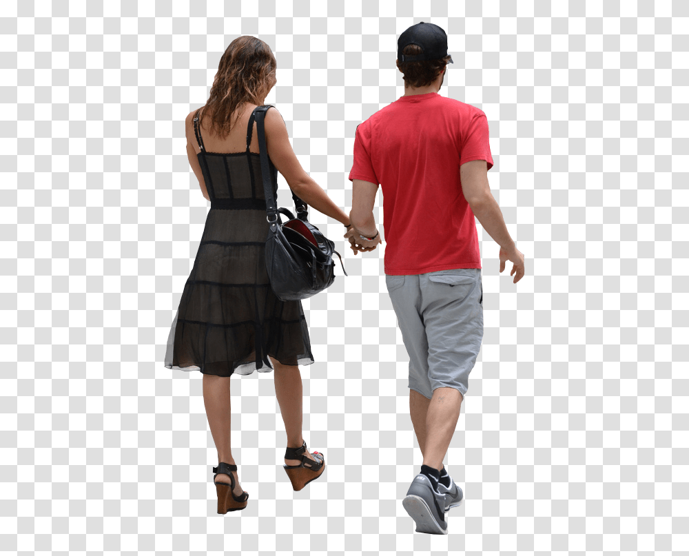 Back View Of Couple Walking Away People Walking, Clothing, Person, Shorts, Sleeve Transparent Png