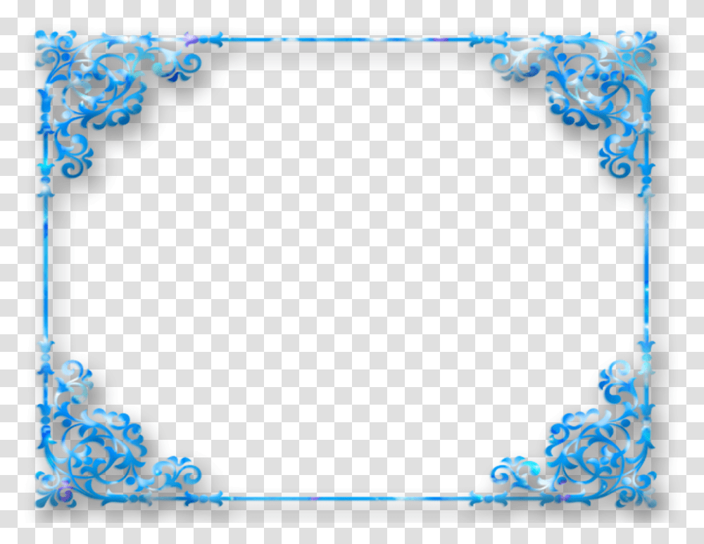 Blue Floral Border Transparent Background - Lifestyle-colour