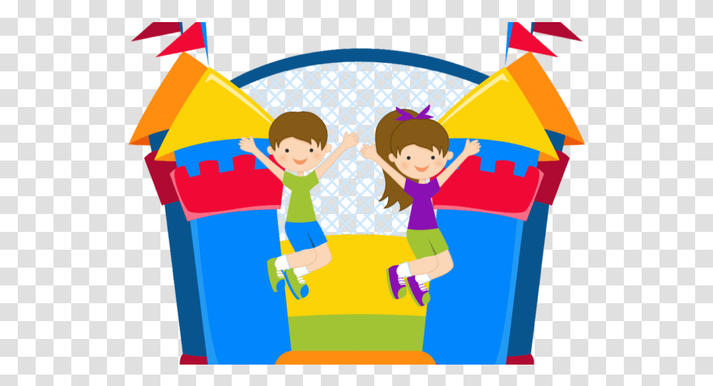 Background Bounce House Kids Bouncy Castle Clipart, Person, Reading, Girl, Female Transparent Png