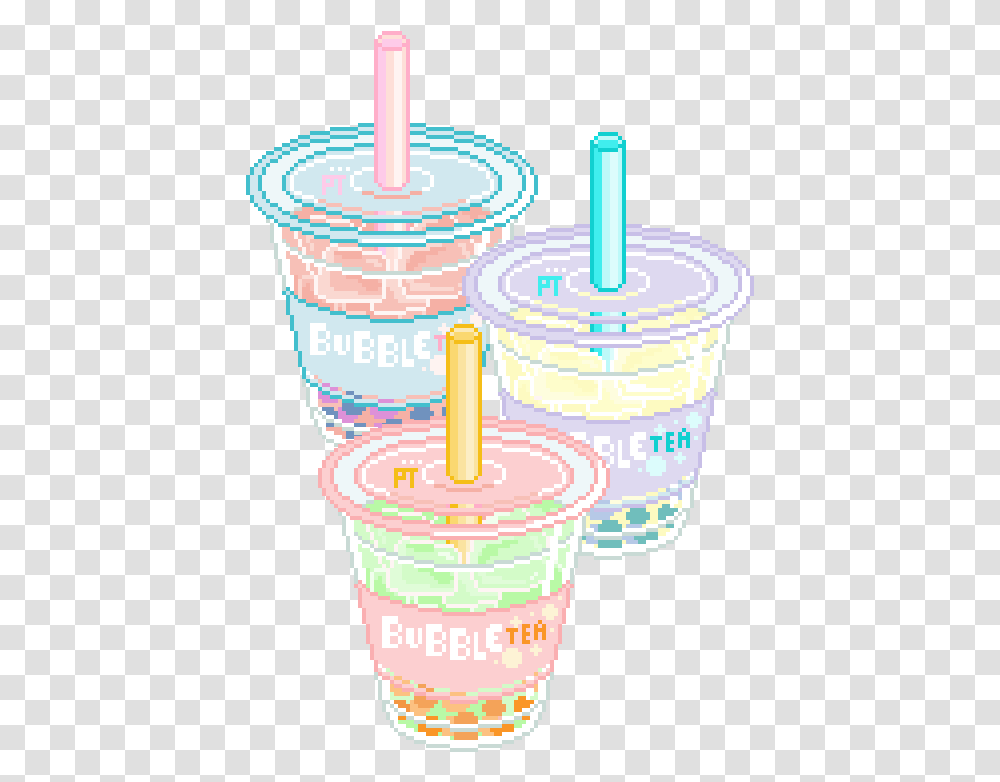 Background Bubble Tea Discovered By Bean Cute Aesthetic Kawaii Bubble Tea, Ice Pop, Birthday Cake, Dessert, Food Transparent Png
