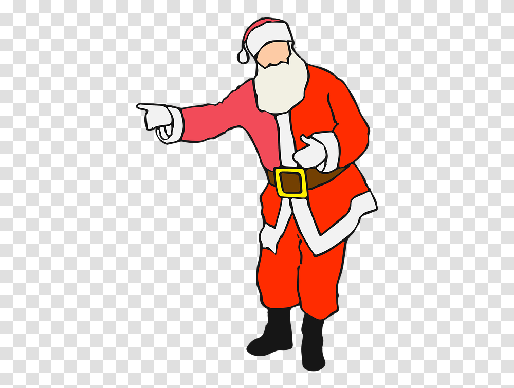 Background Claus Full Length Pointing Santa Santa Claus, Person, Costume, Performer, Worker Transparent Png