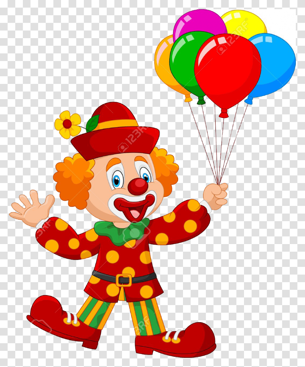 Background Clipart Cute Clown With Balloon, Performer Transparent Png