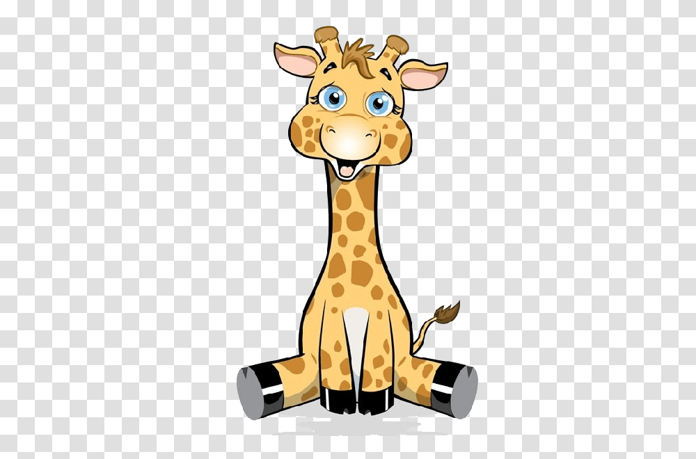 Background Clipart Giraffe Baby Giraffe Cartoon Drawing, Mammal, Animal, Wildlife Transparent Png
