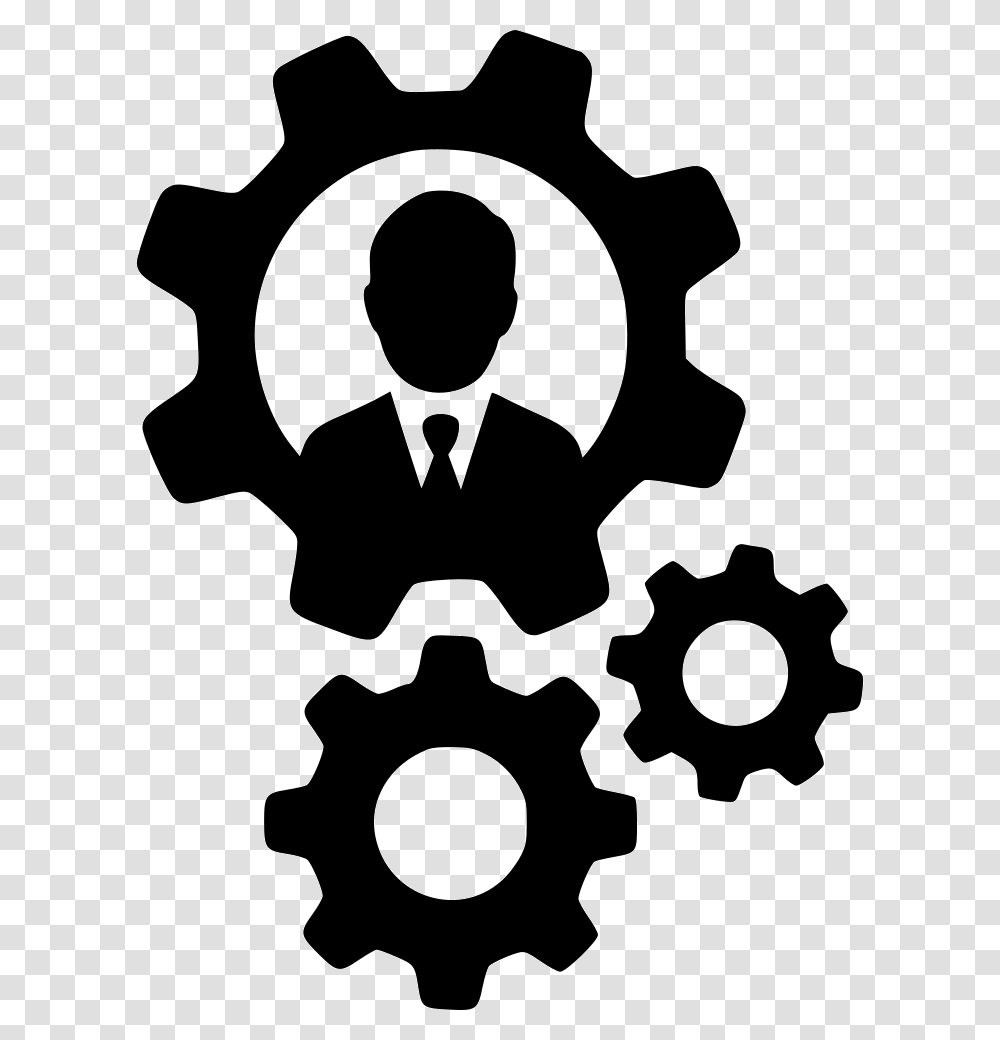 Background Cogs Icon, Machine, Gear, Stencil Transparent Png