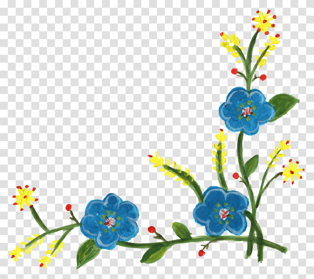 Background Flower Corner, Pattern, Floral Design Transparent Png