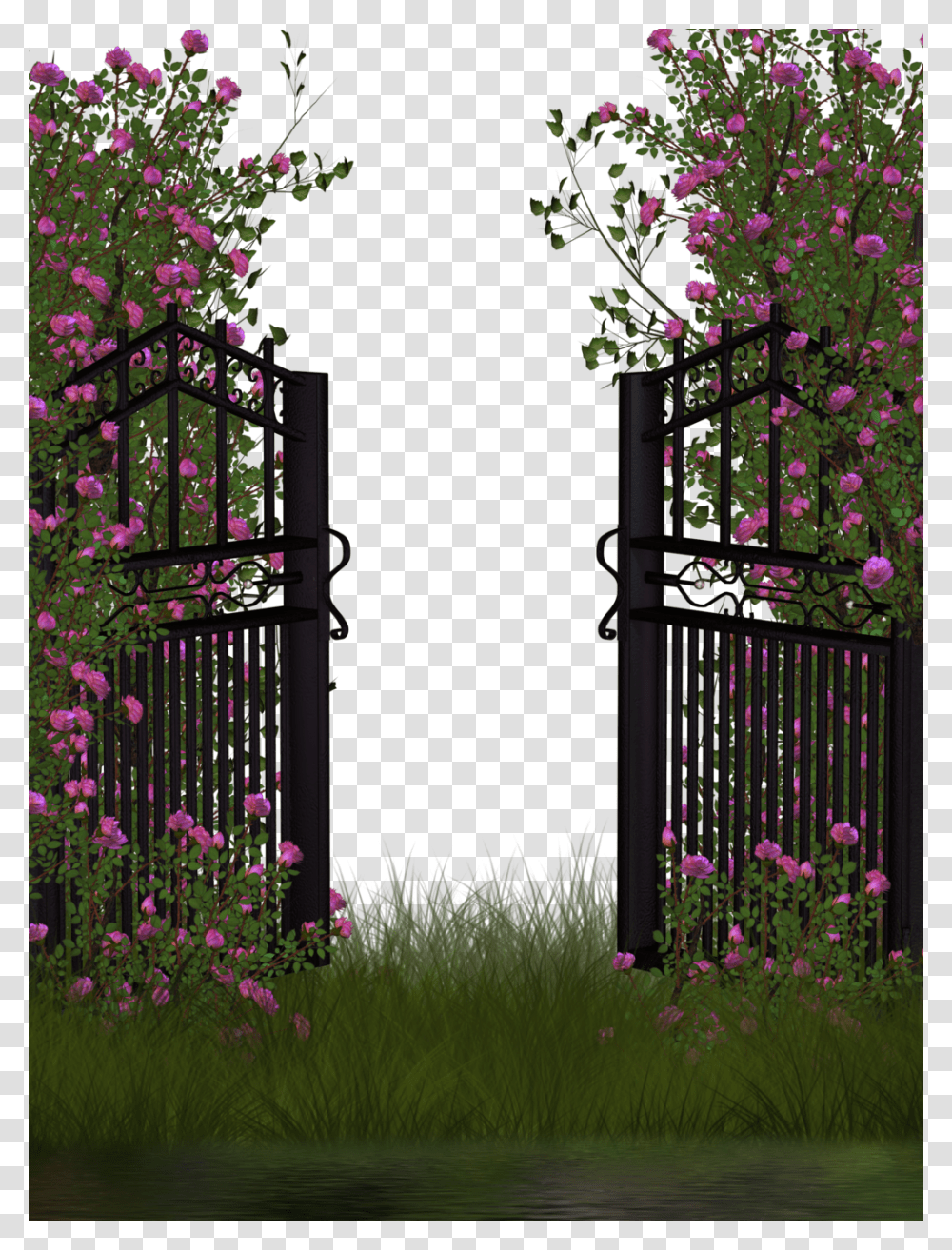 Background Flower Garden, Gate, Outdoors, Arbour, Purple Transparent Png