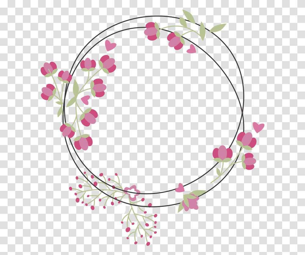 Background Flower Round Frame, Plant, Blossom Transparent Png
