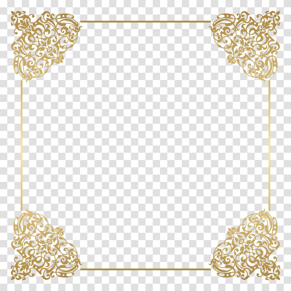 Background Gold Border, Pattern, Floral Design Transparent Png
