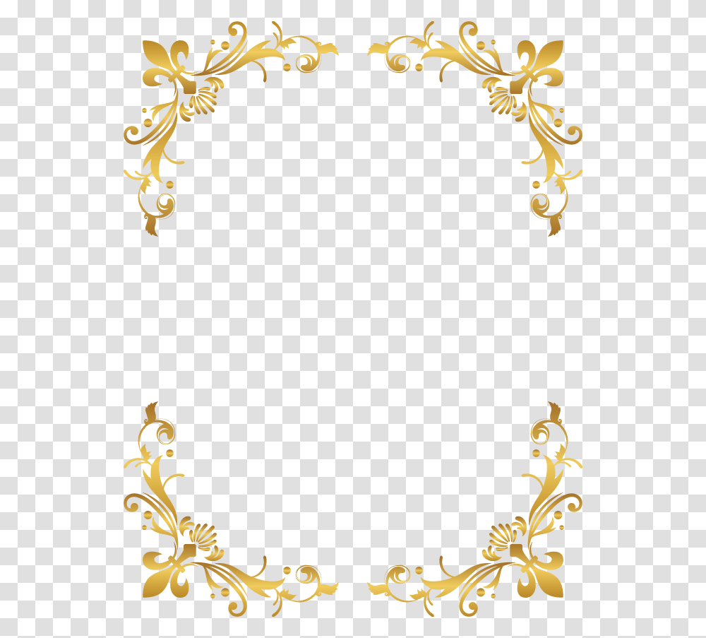 Background Gold Corner Border, Floral Design, Pattern Transparent Png