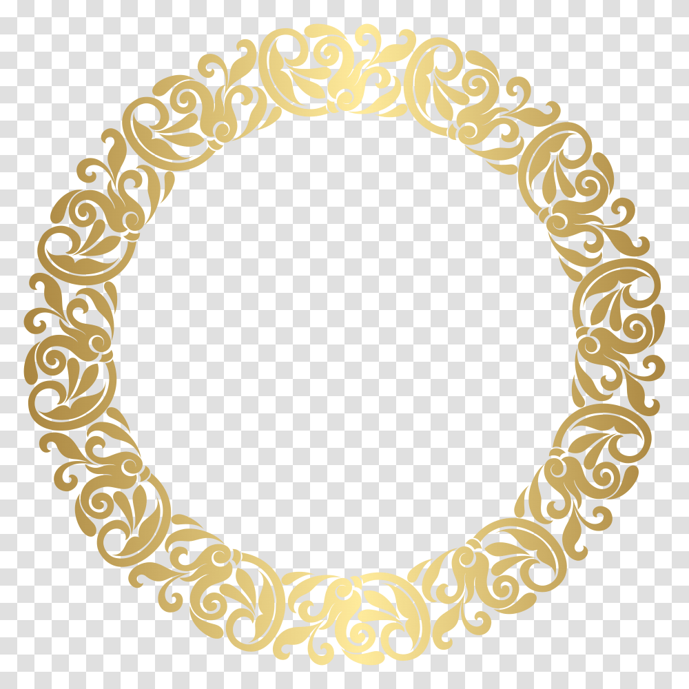 Background Gold Frame Clipart Gold Flower Circle, Lamp, Text, Paper, Logo Transparent Png