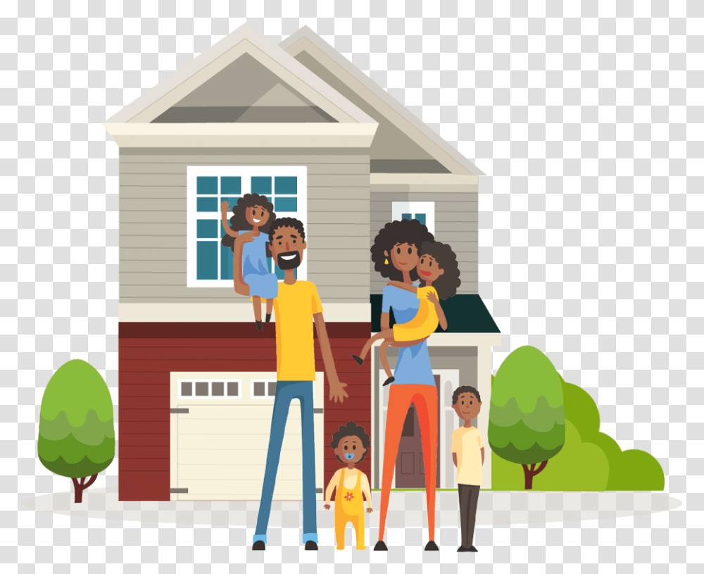 Background Home Clipart, Person, Housing, Building, House Transparent Png