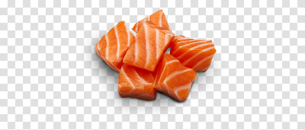 Background Image Salmon Cubes, Sliced, Food, Sushi, Fruit Transparent Png