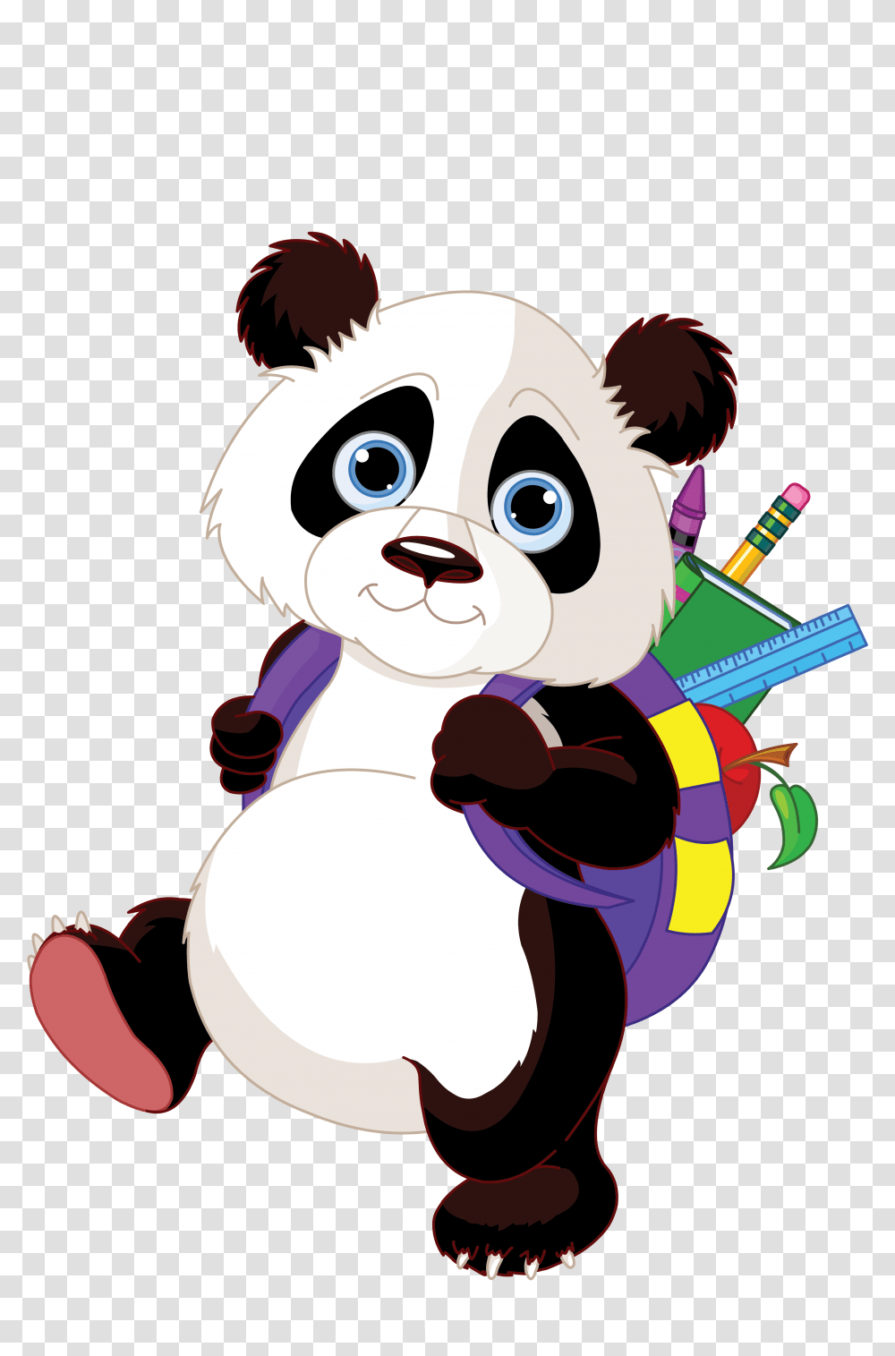 Background Panda Clipart School Panda, Graphics, Toy, Snowman, Animal Transparent Png