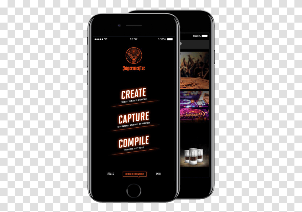 Background Picture Of Jagermeister Mobile Application2 Jagermeister, Mobile Phone, Electronics, Interior Design, Indoors Transparent Png