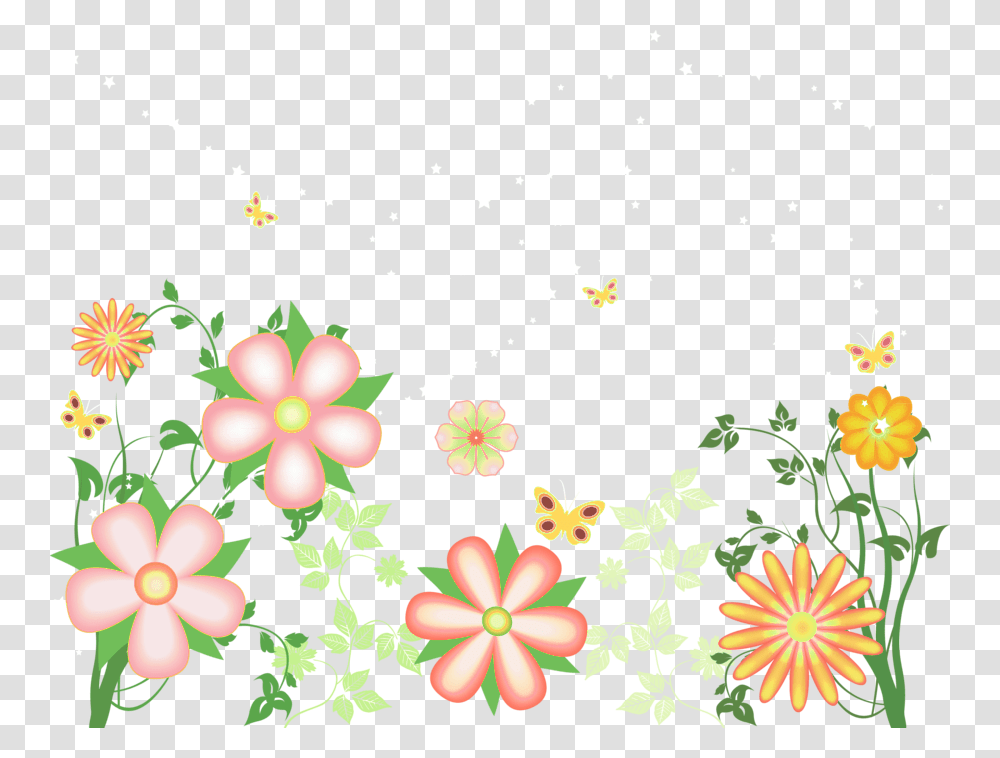 Background Pretty Flowers Clipart, Floral Design, Pattern Transparent Png