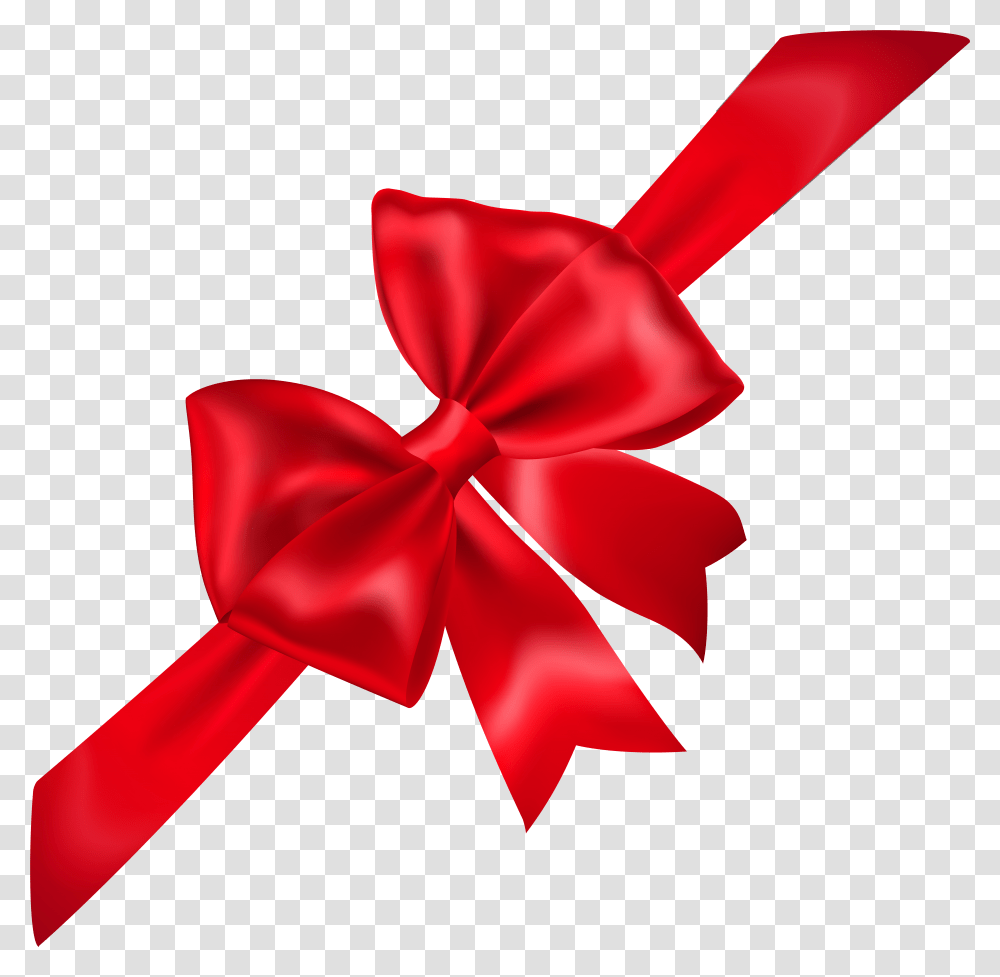 Background Red Christmas Present Bow Transparent Png