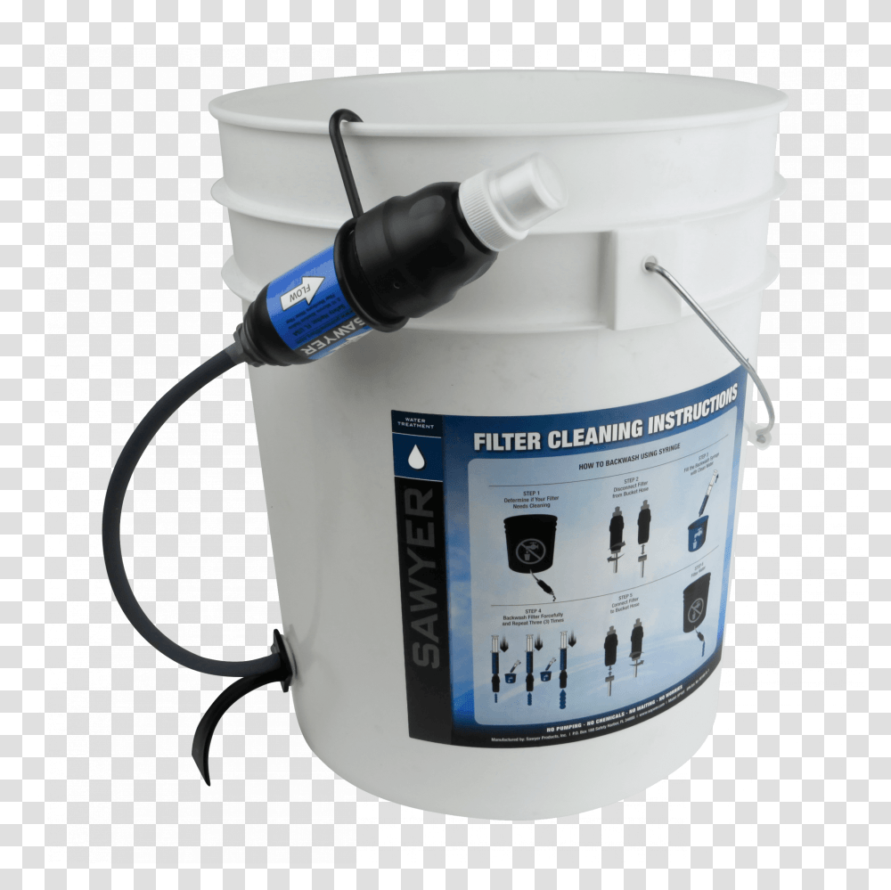 Background Sawyer Products Sawyer Water Filter Bucket, Mixer, Appliance, Paint Container Transparent Png