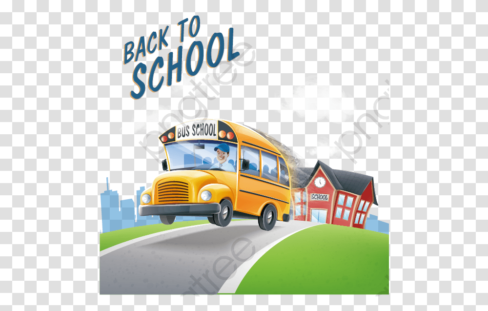 Background School Bus, Person, Human, Vehicle, Transportation Transparent Png