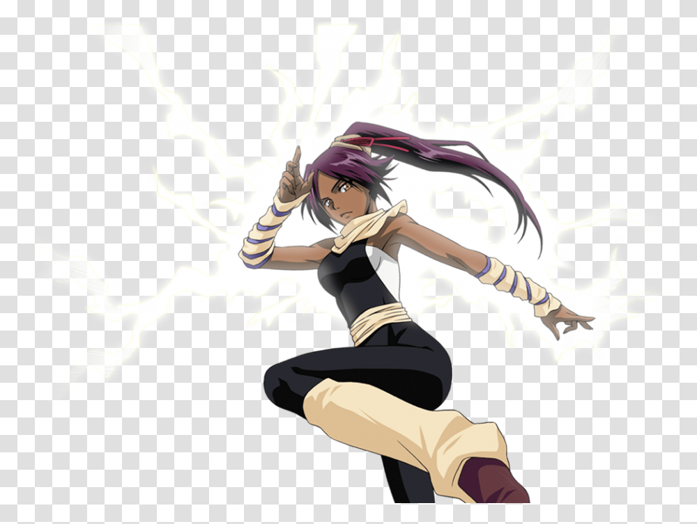 Background Shihouin Yoruichi, Person, Human, Manga, Comics Transparent Png