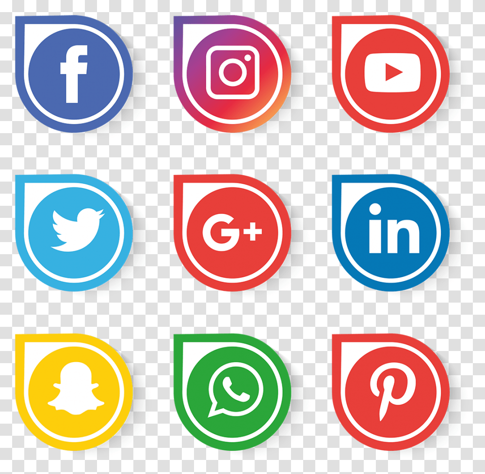 Background Social Media Logos, Number, Label Transparent Png