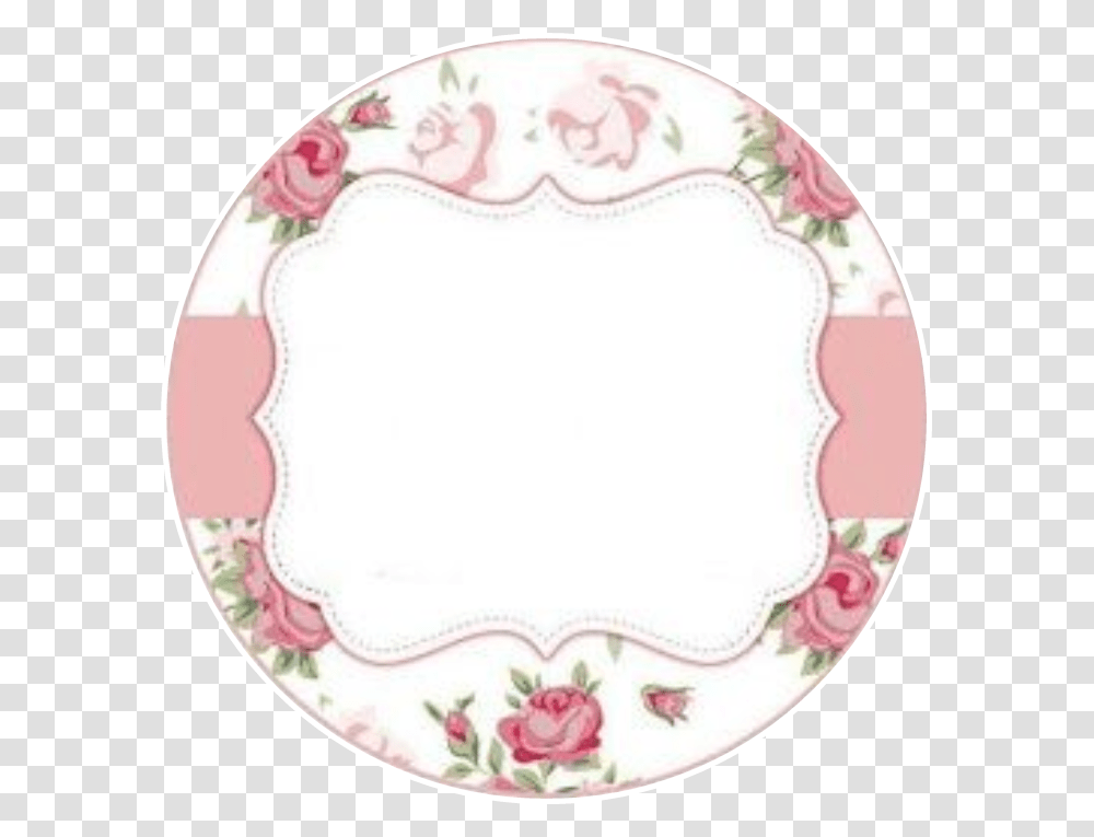 Background Textbox Label Flowers Pinkandwhite Fondos Para Etiquetas Redondas, Diaper, Porcelain, Pottery Transparent Png