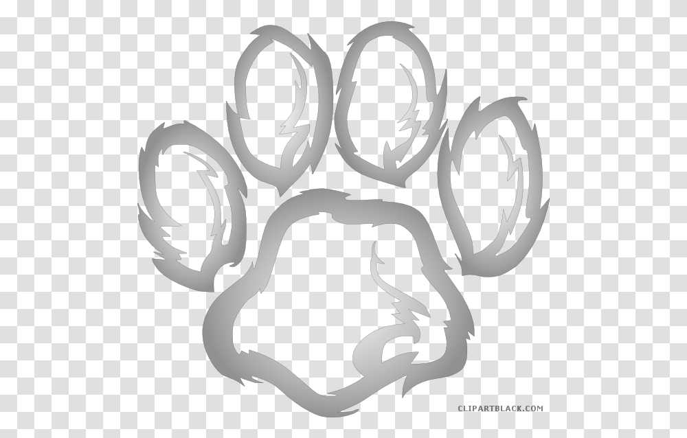 Background Tiger Paw Orange Lion Paw Print, Stencil Transparent Png