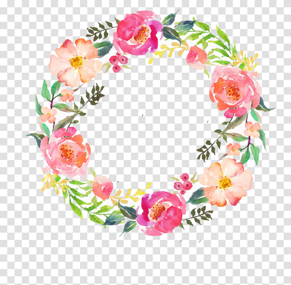 Background Watercolor Flower Wreath, Floral Design, Pattern Transparent Png