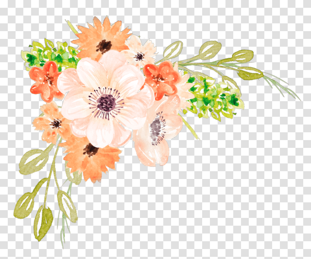 Background Watercolor Flowers, Floral Design, Pattern Transparent Png