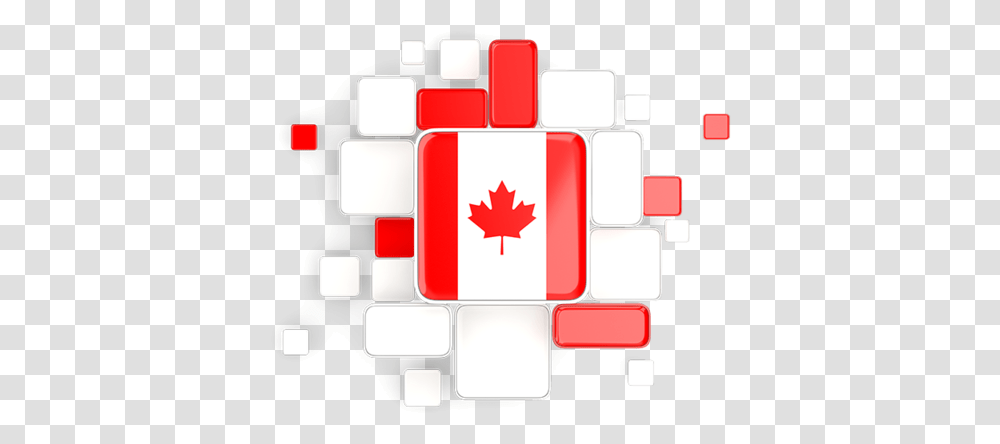 Background With Square Parts Canada Flag, Logo Transparent Png