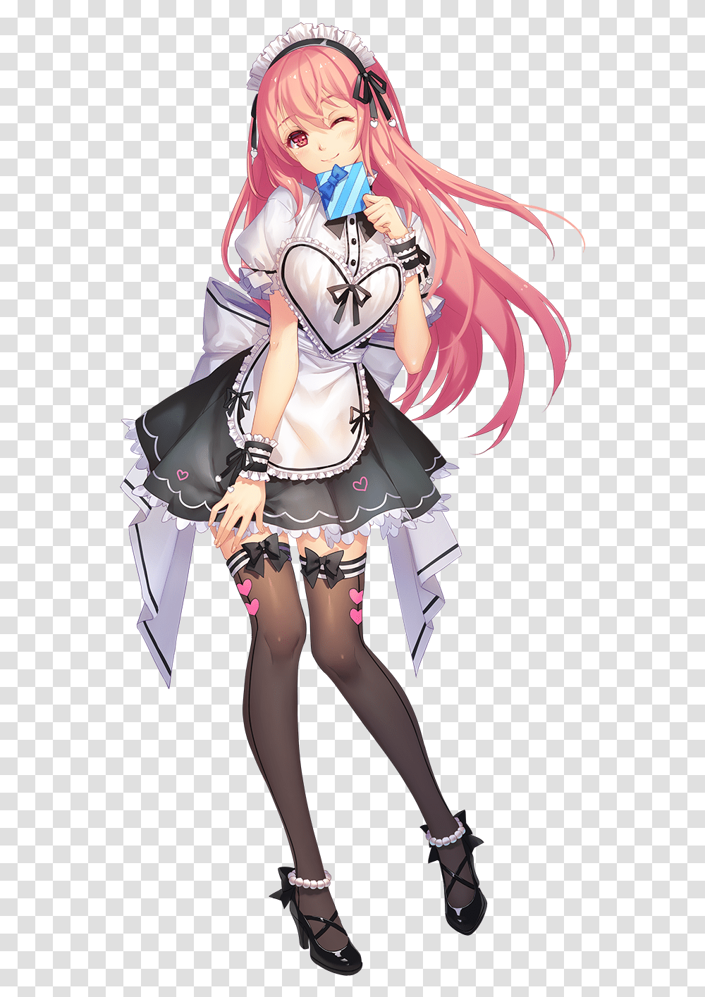 Background Zerochan Anime Image Board Anime Maid Pink Hair, Manga, Comics, Book, Person Transparent Png