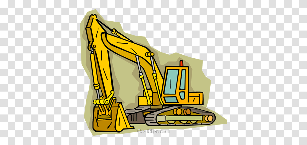 Backhoe Royalty Free Vector Clip Art Illustration, Tractor, Vehicle, Transportation, Bulldozer Transparent Png