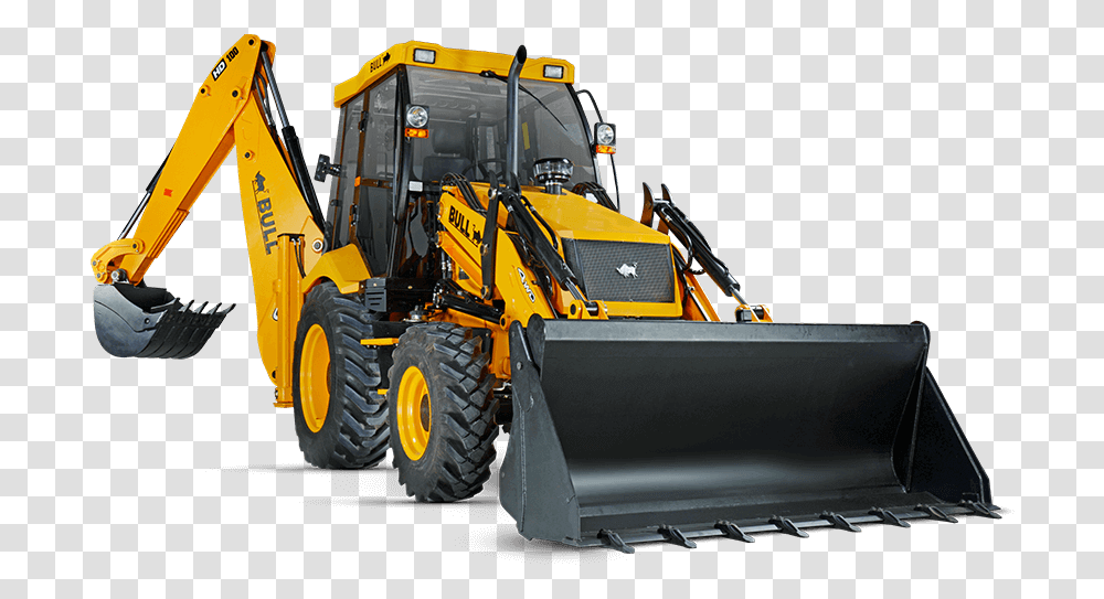 Backhoe Vector Digger Jcb Bull Hd, Bulldozer, Tractor, Vehicle, Transportation Transparent Png
