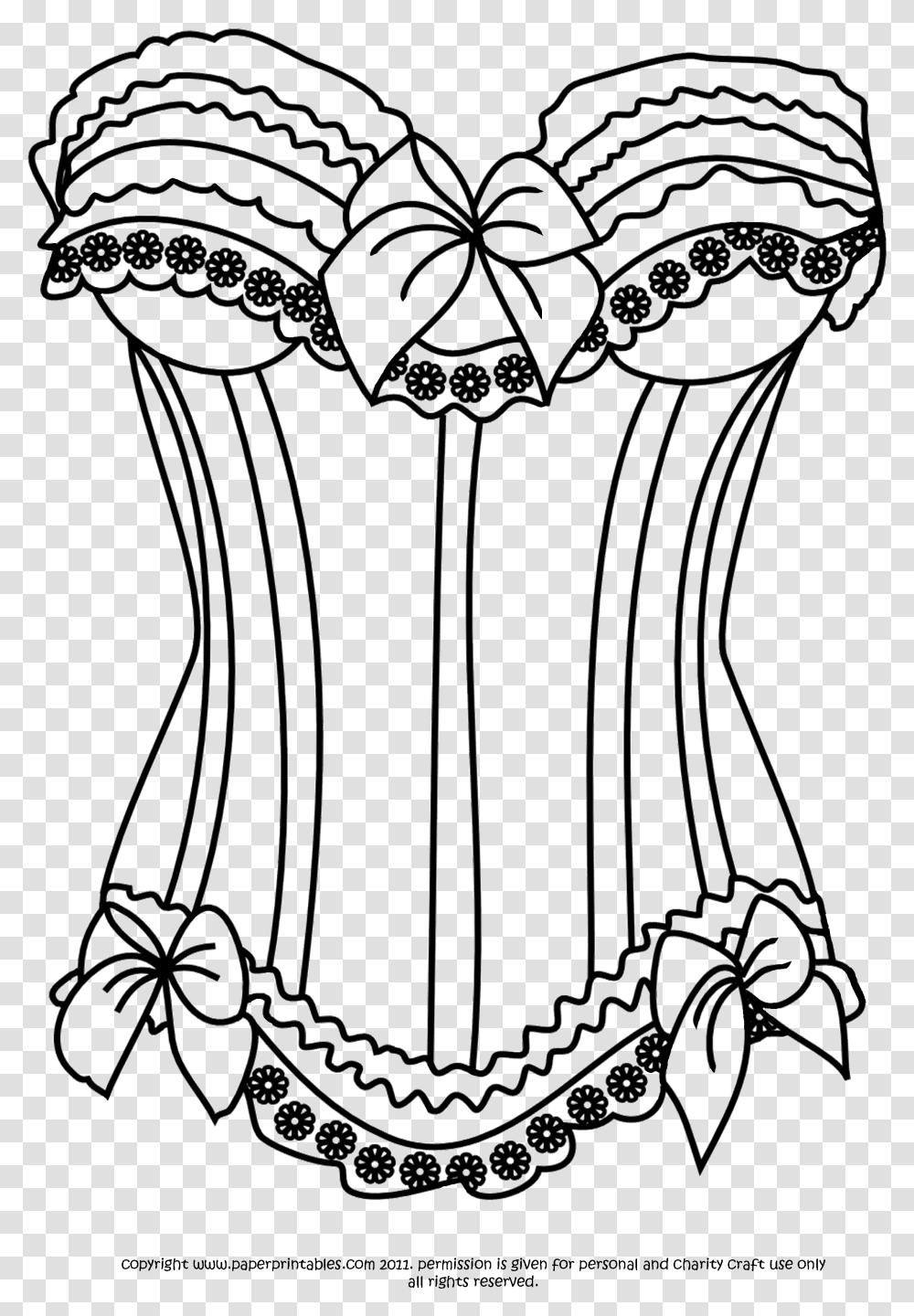 Backing Paper For This Is In Backing Papers Corset Coloring Page, Apparel, Coat, Vest Transparent Png
