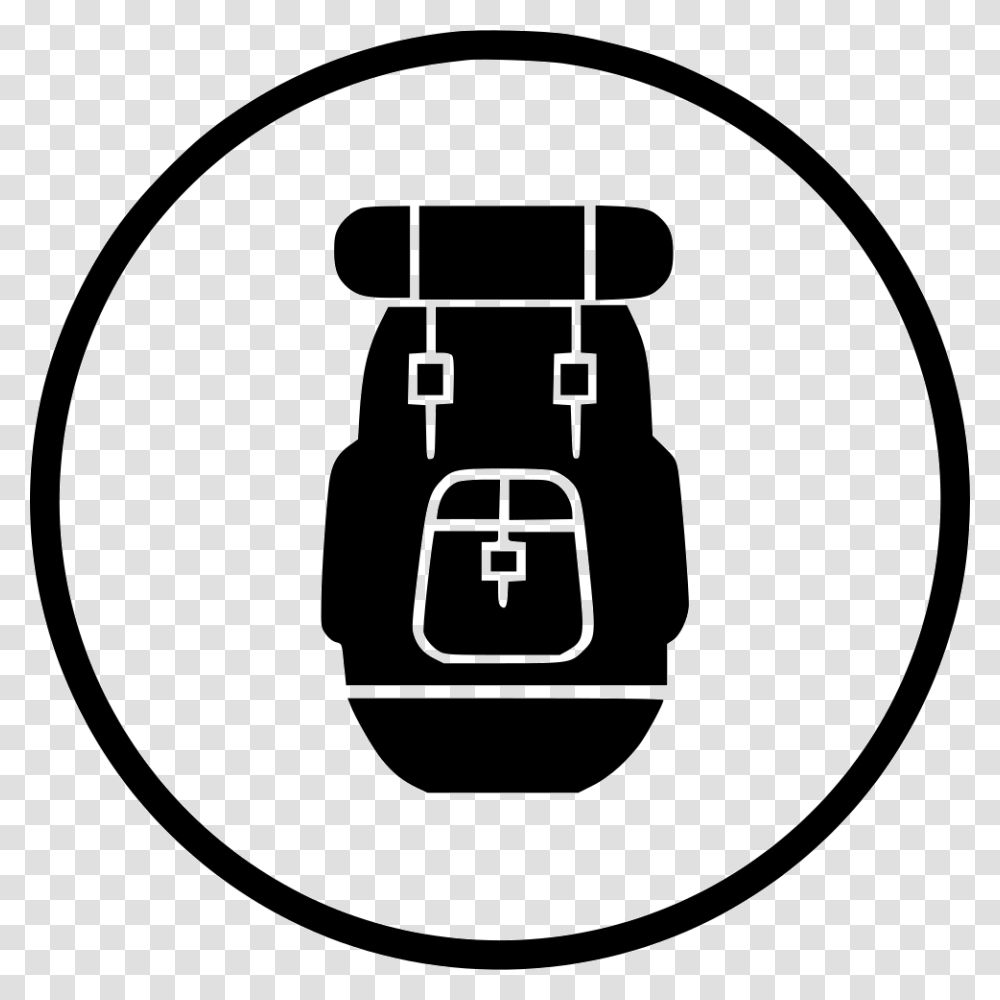 Backpack Bag Carry Outdoor Travel Travelling Vacation, Label, Grenade, Bomb Transparent Png