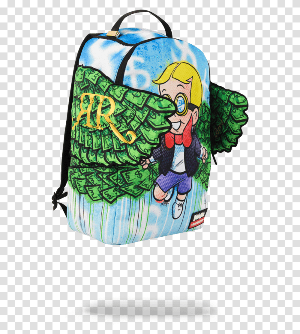 Backpack Clipart Sprayground Richie Rich Wings, Bag, Doodle, Drawing, Dress Transparent Png