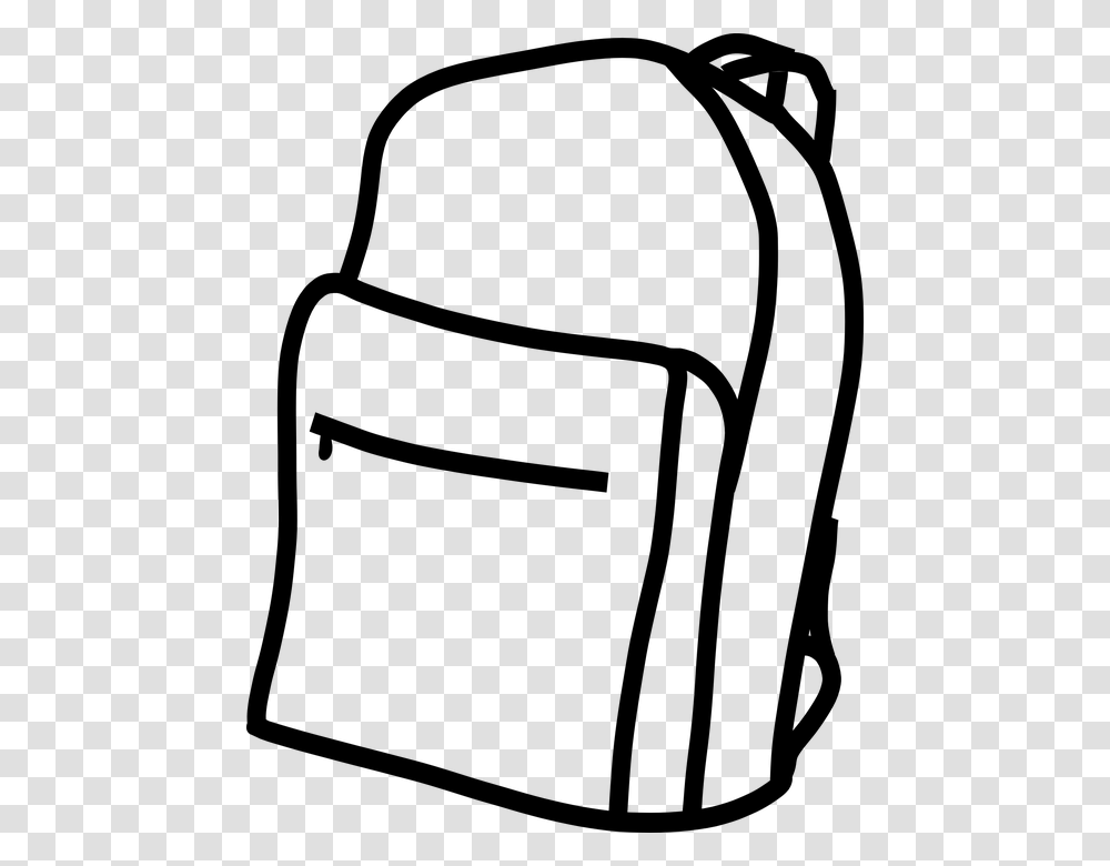 Backpack Outline Clipart Black And White, Gray, World Of Warcraft Transparent Png