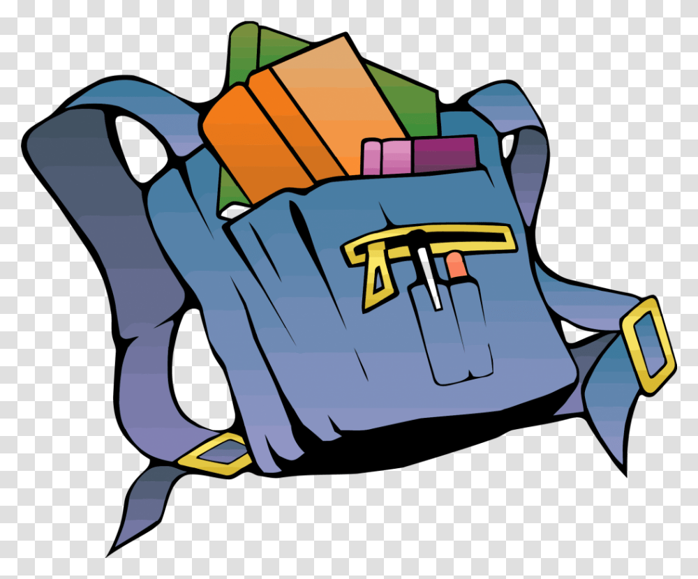 Backpack With Books Clipart, Bag, Weapon, Weaponry, Hardhat Transparent Png