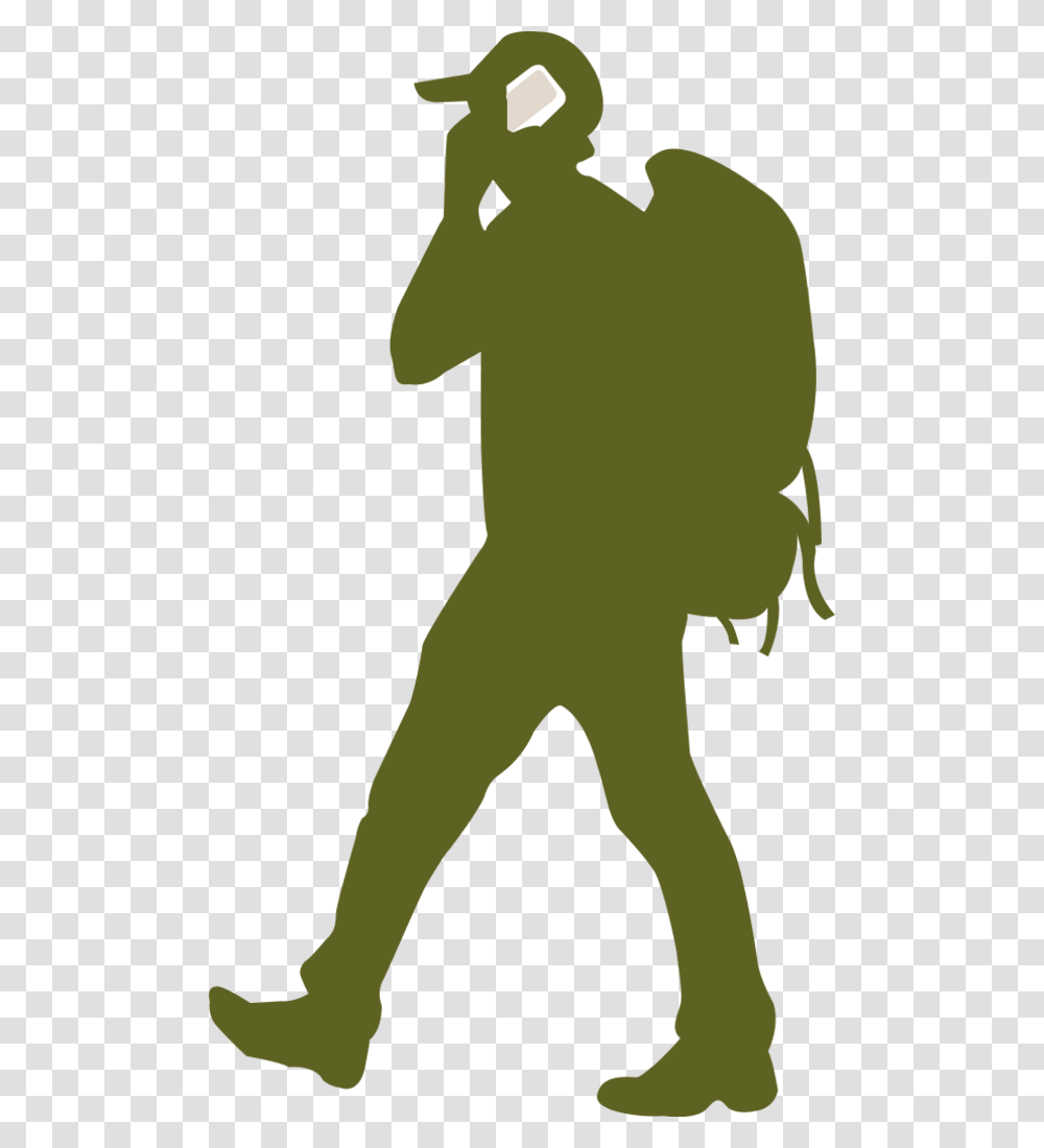 Backpacker On A Phone Backpacker Silhouette, Person, People, Leisure Activities Transparent Png