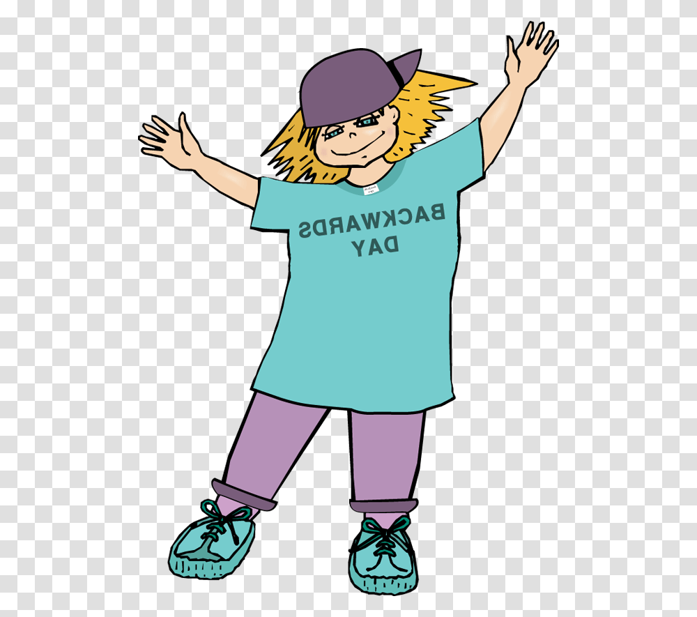 Backwards Day Clip Art Free Image, Elf, Person, Hat Transparent Png