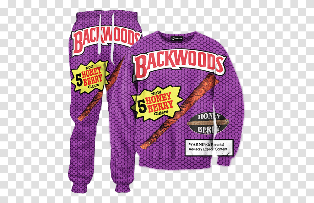 Backwoods Honey Berry Blunts Tracksuit Backwoods Heart Eye Emoji, Clothing, Apparel, Pajamas, Purple Transparent Png