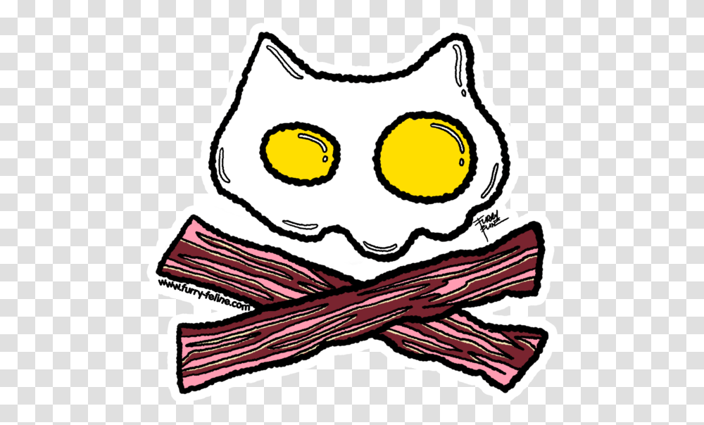Bacon Amp Eggs Heavy Duty Reusable Sticker, Drawing, Plant, Rug Transparent Png