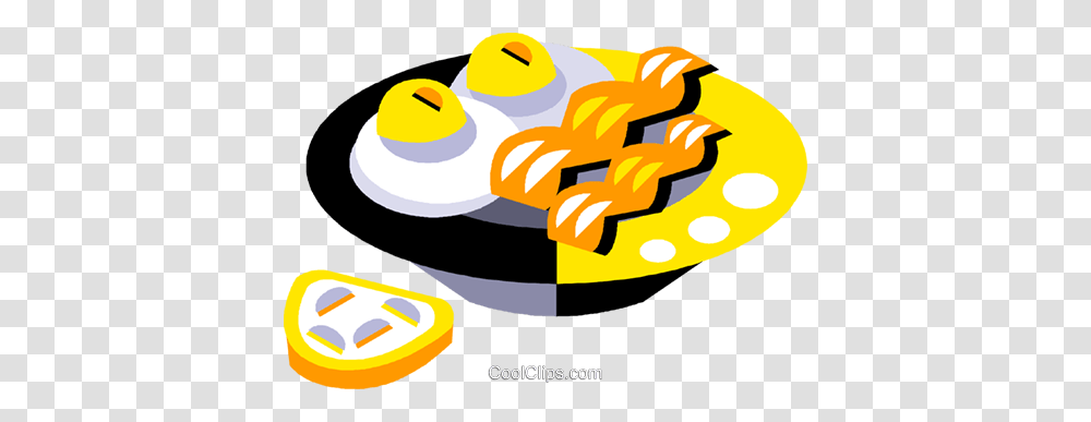 Bacon And Egg Breakfast Royalty Free Vector Clip Art Illustration, Food, Meal, Dish Transparent Png