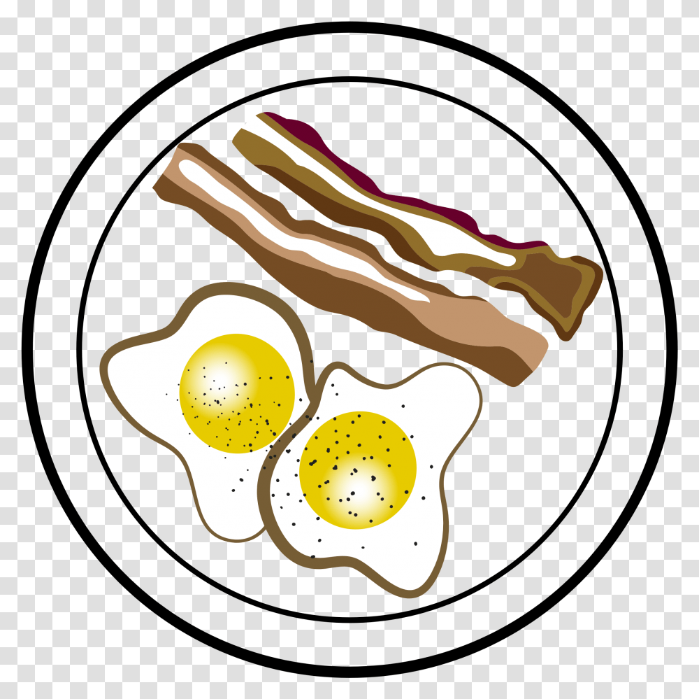 Bacon And Eggs Images Clipart Fried Egg Clipart Black And White, Food, Sweets, Confectionery, Fungus Transparent Png