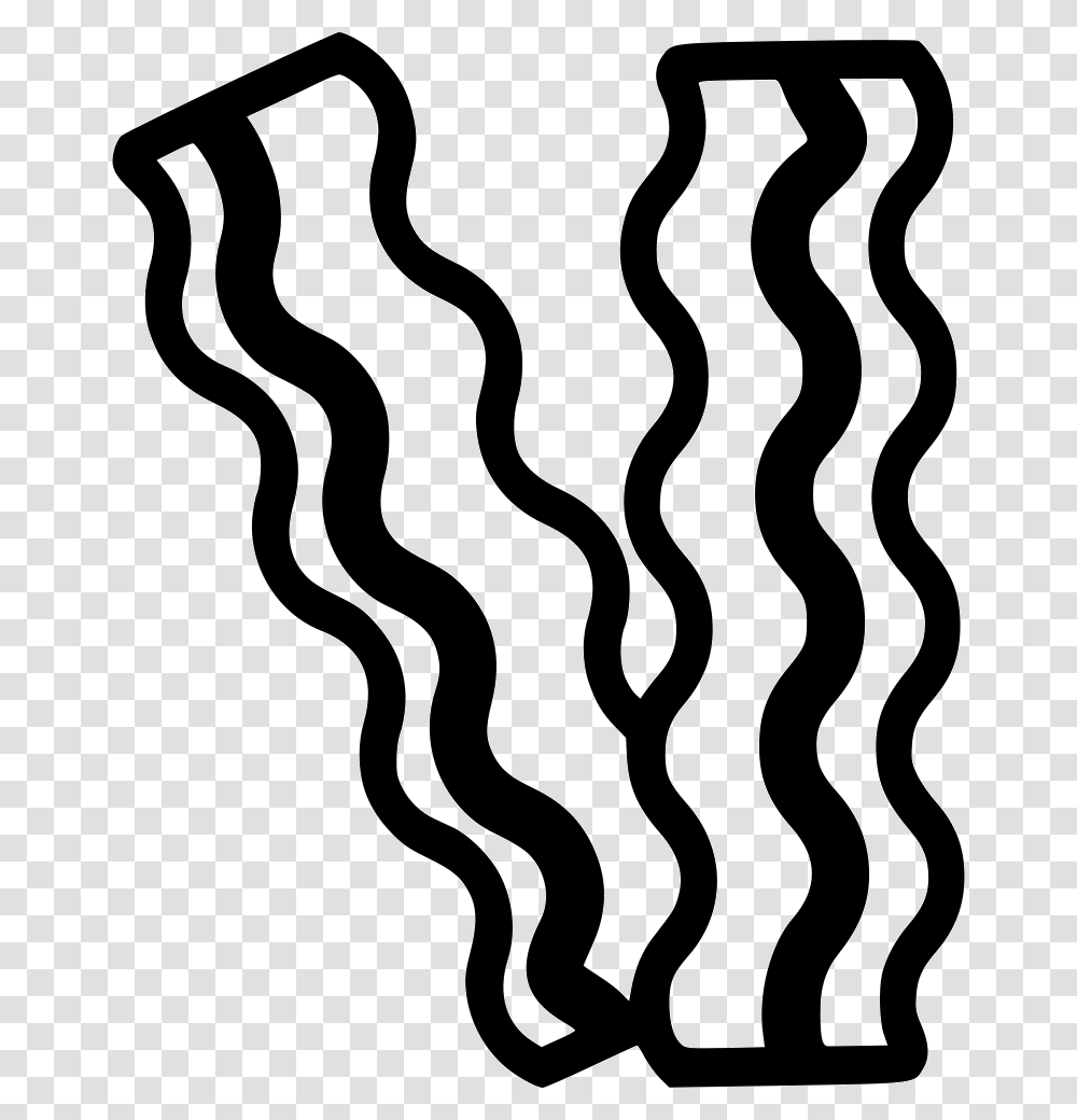 Bacon Bacon Black And White, Stencil Transparent Png