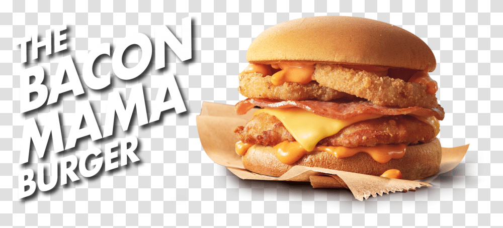 Bacon Mama Burger Red Rooster Bacon Mama, Food Transparent Png